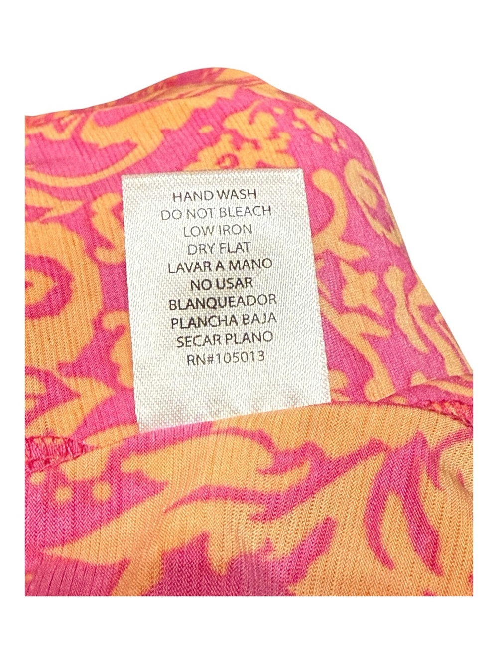 Dear Scarlett Pink Orange Damask Print Blouse Women’s XL NWT - Picture 6 of 7
